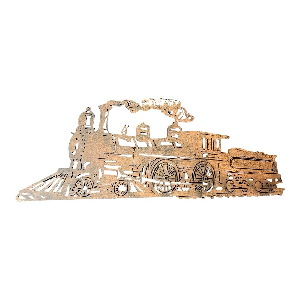 Steam TrainEngine Locamotive Metal Cut Wall Art Railfan Trainspotter 22" X 9.5"